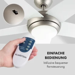 Bolero 2-in-1-Deckenventilator 134cm Leuchte 55W Fernbedienung Weiß -Deutschland Klarstein Verkaufs-Shop 10034683 de 0003 logo