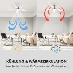 Bolero 2-in-1-Deckenventilator 134cm Leuchte 55W Fernbedienung Weiß -Deutschland Klarstein Verkaufs-Shop 10034683 de 0004 logo