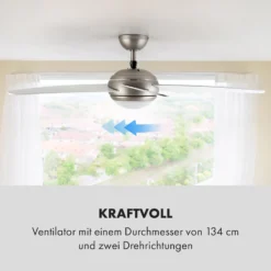 Bolero 2-in-1-Deckenventilator 134cm Leuchte 55W Fernbedienung Weiß -Deutschland Klarstein Verkaufs-Shop 10034683 de 0005 logo