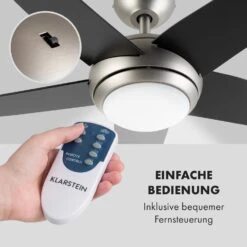 Bolero 2-in-1-Deckenventilator 134cm Leuchte 55W Fernbedienung Schwarz -Deutschland Klarstein Verkaufs-Shop 10034684 de 0003 logo