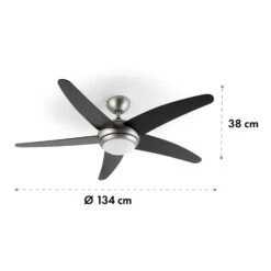 Bolero 2-in-1-Deckenventilator 134cm Leuchte 55W Fernbedienung Schwarz -Deutschland Klarstein Verkaufs-Shop 10034684 yy 0007 logo Klarstein Bolero 2in1 Deckenventilator schwarz