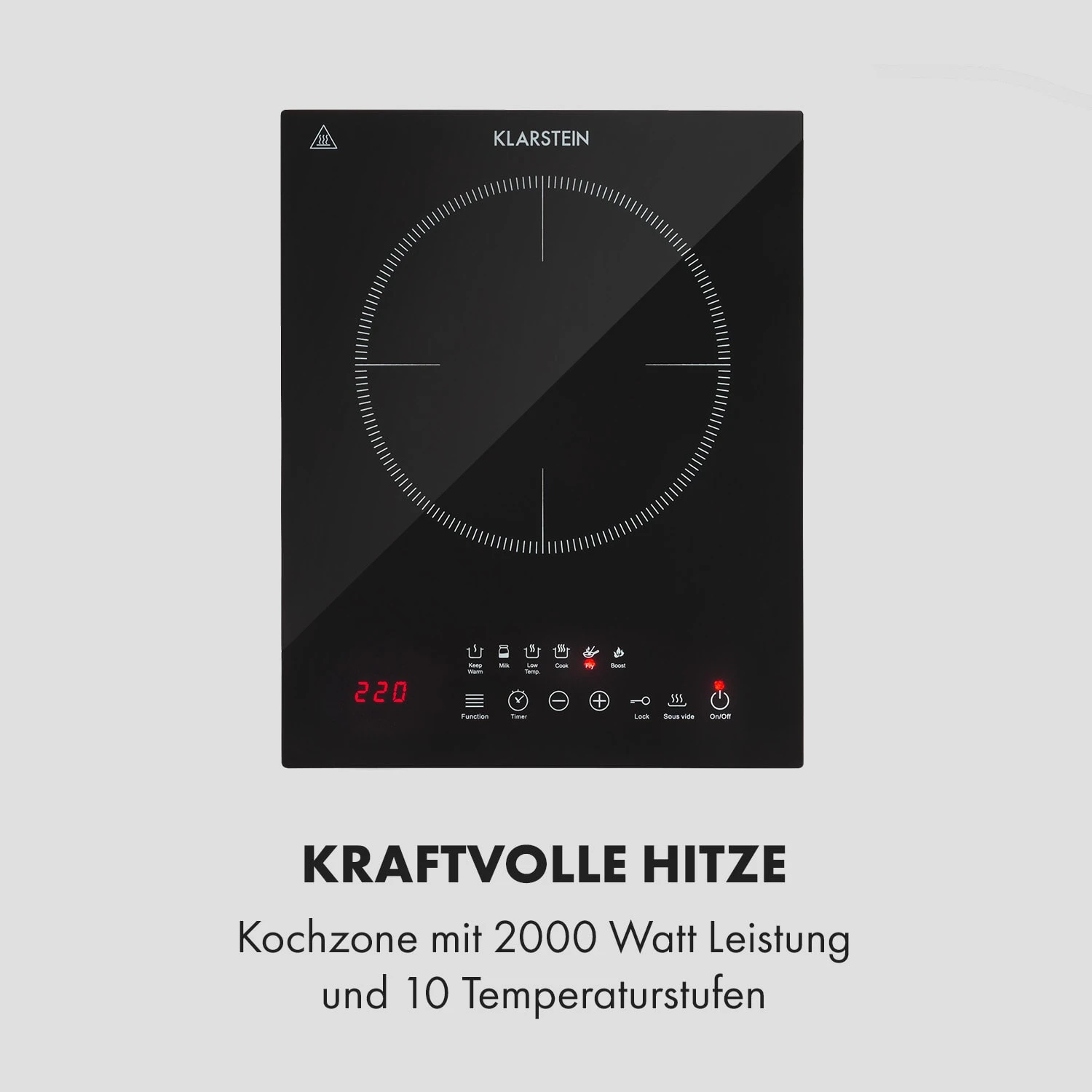 Cook n Roll Induktionskochfeld 2000W Timer 10 Stufen Bratenthermometer Cook N Roll Induktionskochfeld 2000W Timer 10 Stufen Bratenthermometer -Deutschland Klarstein Verkaufs-Shop 10034708 de 0005 logo