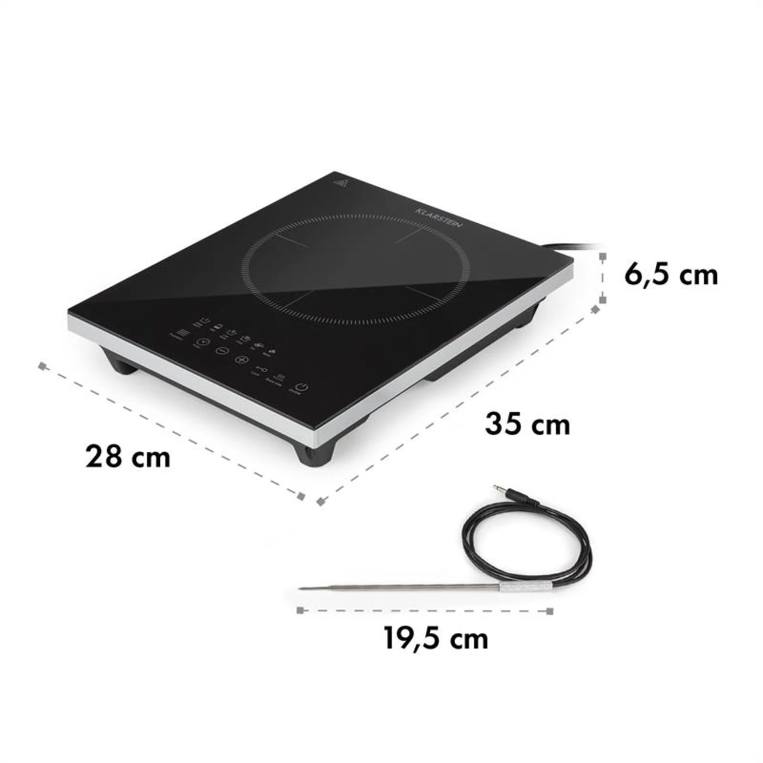 Cook n Roll Induktionskochfeld 2000W Timer 10 Stufen Bratenthermometer Cook N Roll Induktionskochfeld 2000W Timer 10 Stufen Bratenthermometer -Deutschland Klarstein Verkaufs-Shop 10034708 yy 0009 logo Klarstein Cook n Roll Induktionskochfeld schwarz