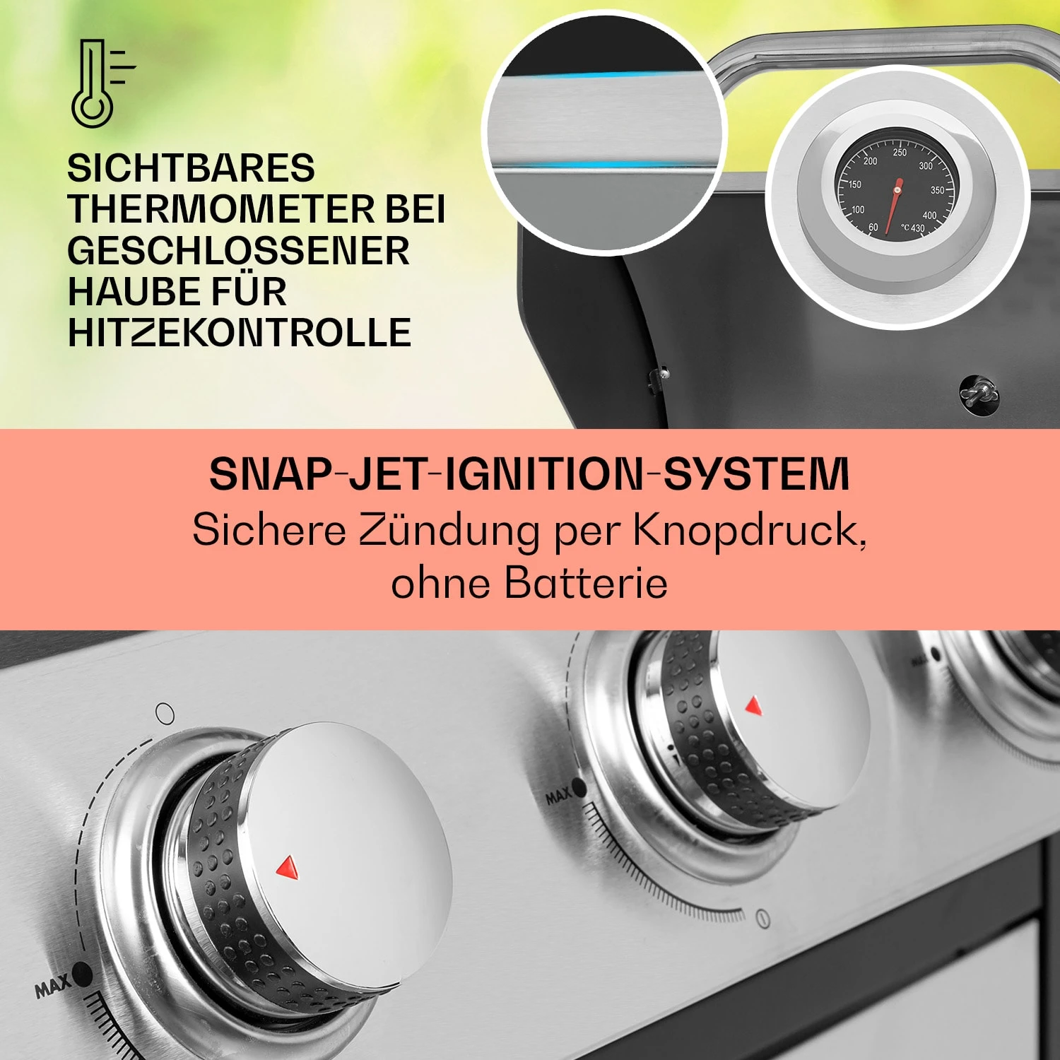 Tomahawk Gasgrill 3 x 3,6 kW Brenner 60 x 43,5 cm Grill Edelstahl Tomahawk Gasgrill 3 X 3,6 KW Brenner 60 X 43,5 Cm Grill Edelstahl -Deutschland Klarstein Verkaufs-Shop 10034711 de 0004 usp