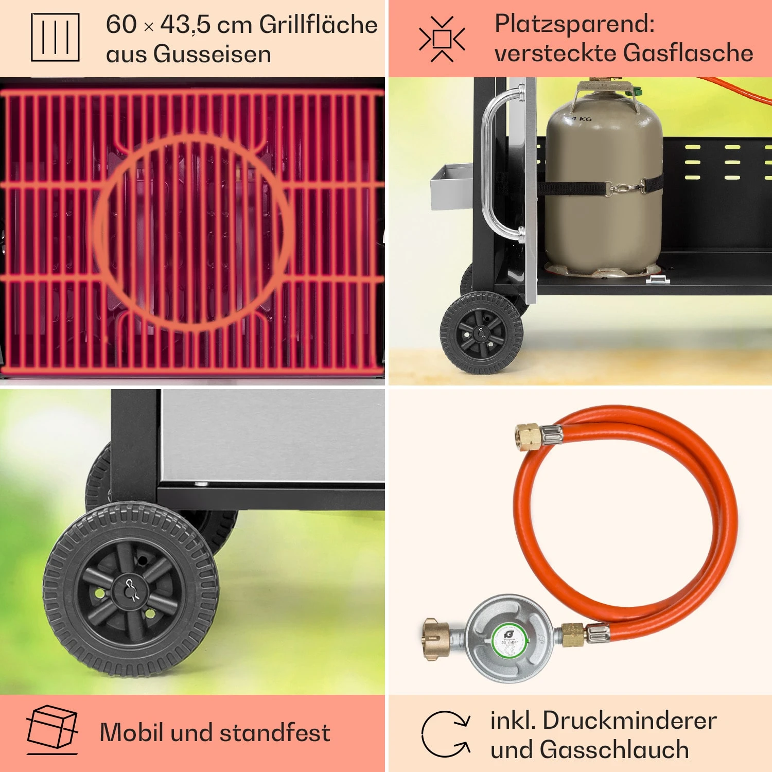 Tomahawk Gasgrill 3 x 3,6 kW Brenner 60 x 43,5 cm Grill Edelstahl Tomahawk Gasgrill 3 X 3,6 KW Brenner 60 X 43,5 Cm Grill Edelstahl -Deutschland Klarstein Verkaufs-Shop 10034711 de 0005 usp