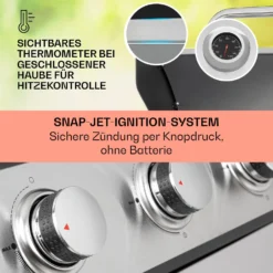 Tomahawk Gasgrill 5x3,6 KW + 2,7 KW Brenner 80x43,5 Cm Grill Edelstahl 3 Tomahawk Gasgrill 5x3,6 KW + 2,7 KW Brenner 80x43,5 Cm Grill Edelstahl -Deutschland Klarstein Verkaufs-Shop 10034712 de 0004 usp