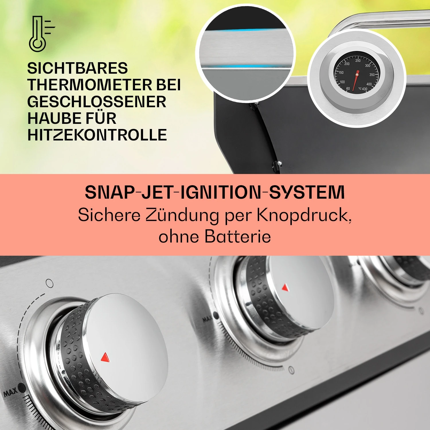 Tomahawk Gasgrill 5x3,6 kW + 2,7 kW Brenner 80x43,5 cm Grill Edelstahl Tomahawk Gasgrill 5x3,6 KW + 2,7 KW Brenner 80x43,5 Cm Grill Edelstahl -Deutschland Klarstein Verkaufs-Shop 10034712 de 0004 usp