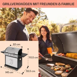 Tomahawk Gasgrill 5x3,6 KW + 2,7 KW Brenner 80x43,5 Cm Grill Edelstahl 5 Tomahawk Gasgrill 5x3,6 KW + 2,7 KW Brenner 80x43,5 Cm Grill Edelstahl -Deutschland Klarstein Verkaufs-Shop 10034712 de 0006 usp
