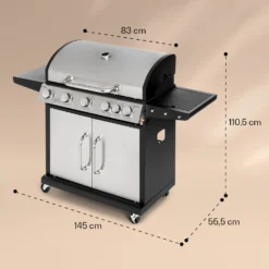 Tomahawk Gasgrill 5x3,6 KW + 2,7 KW Brenner 80x43,5 Cm Grill Edelstahl 6 Tomahawk Gasgrill 5x3,6 KW + 2,7 KW Brenner 80x43,5 Cm Grill Edelstahl -Deutschland Klarstein Verkaufs-Shop 10034712 yy 0007 dimensions