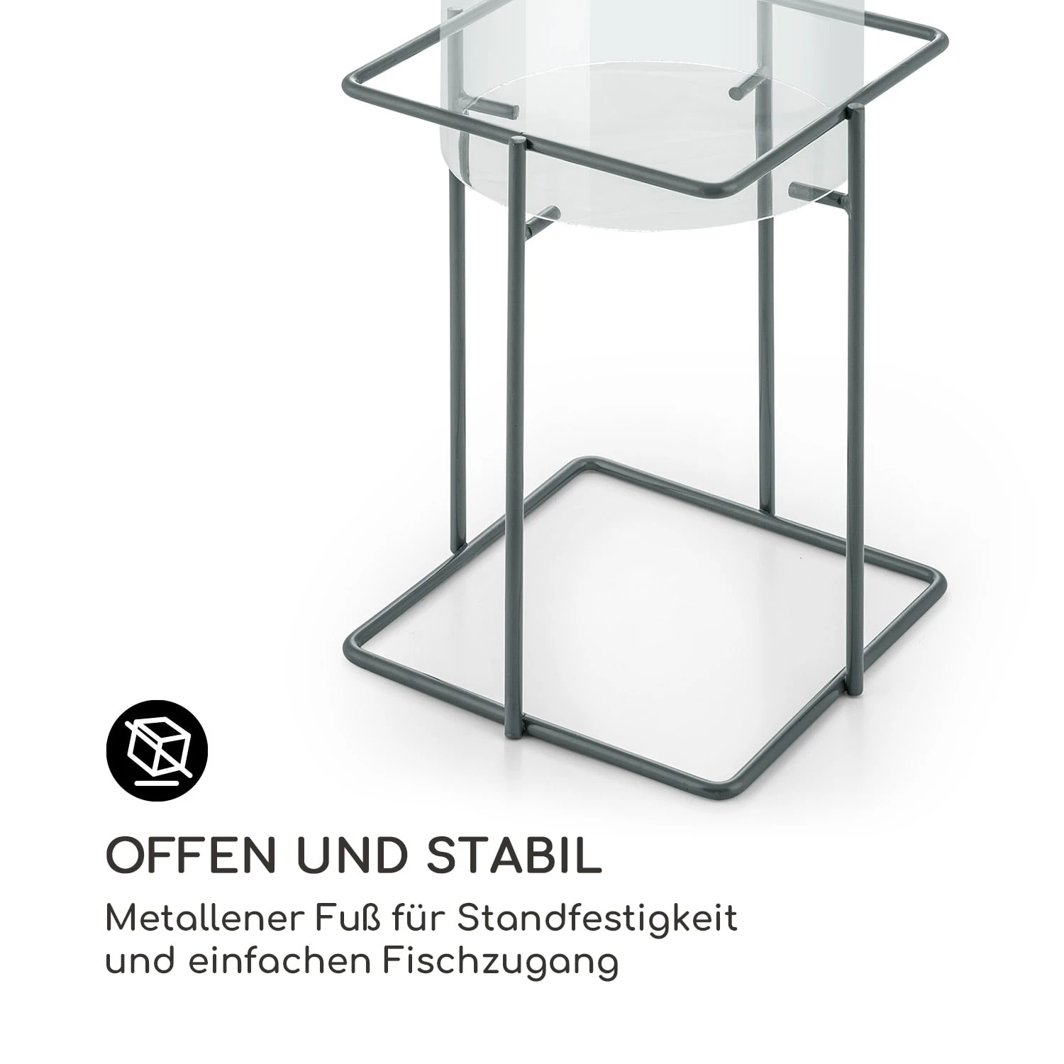 Skydive 100 Fischturm 100 cm Ø 20 cm Acryl Metall transparent Skydive 100 Fischturm 100 Cm Ø 20 Cm Acryl Metall Transparent -Deutschland Klarstein Verkaufs-Shop 10034718 de 0004 logo