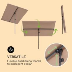 Flex-Shade XL Sonnenschirm 150 X 210 Cm Polyester UV 50 Taupe 2 Flex-Shade XL Sonnenschirm 150 X 210 Cm Polyester UV 50 Taupe -Deutschland Klarstein Verkaufs-Shop 10034729 yy 0003 logo Blumfeldt Flex Shade XL Sonnenschirm 150x210 taupe