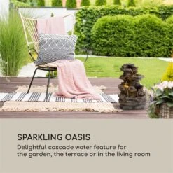 Messina Kaskadenbrunnen Solarbrunnen Gartenbrunnen Akku Solarpanel LED -Deutschland Klarstein Verkaufs-Shop 10034734 yy 0003 logo Blumfeldt Messina Kaskadenbrunnen