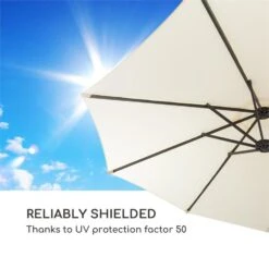 Twin Peaks Sonnenschirm Sonnenschutz 456 X 245 X 268 Cm Polyester -Deutschland Klarstein Verkaufs-Shop 10034740 yy 0007 logo Blumfeldt Twin Peaks Sonnenschirm creme