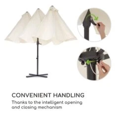 Twin Peaks Sonnenschirm Sonnenschutz 456 X 245 X 268 Cm Polyester -Deutschland Klarstein Verkaufs-Shop 10034740 yy 0008 logo Blumfeldt Twin Peaks Sonnenschirm creme