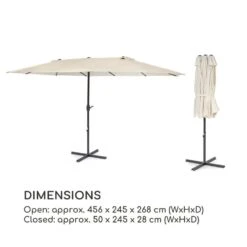 Twin Peaks Sonnenschirm Sonnenschutz 456 X 245 X 268 Cm Polyester -Deutschland Klarstein Verkaufs-Shop 10034740 yy 0009 logo Blumfeldt Twin Peaks Sonnenschirm creme