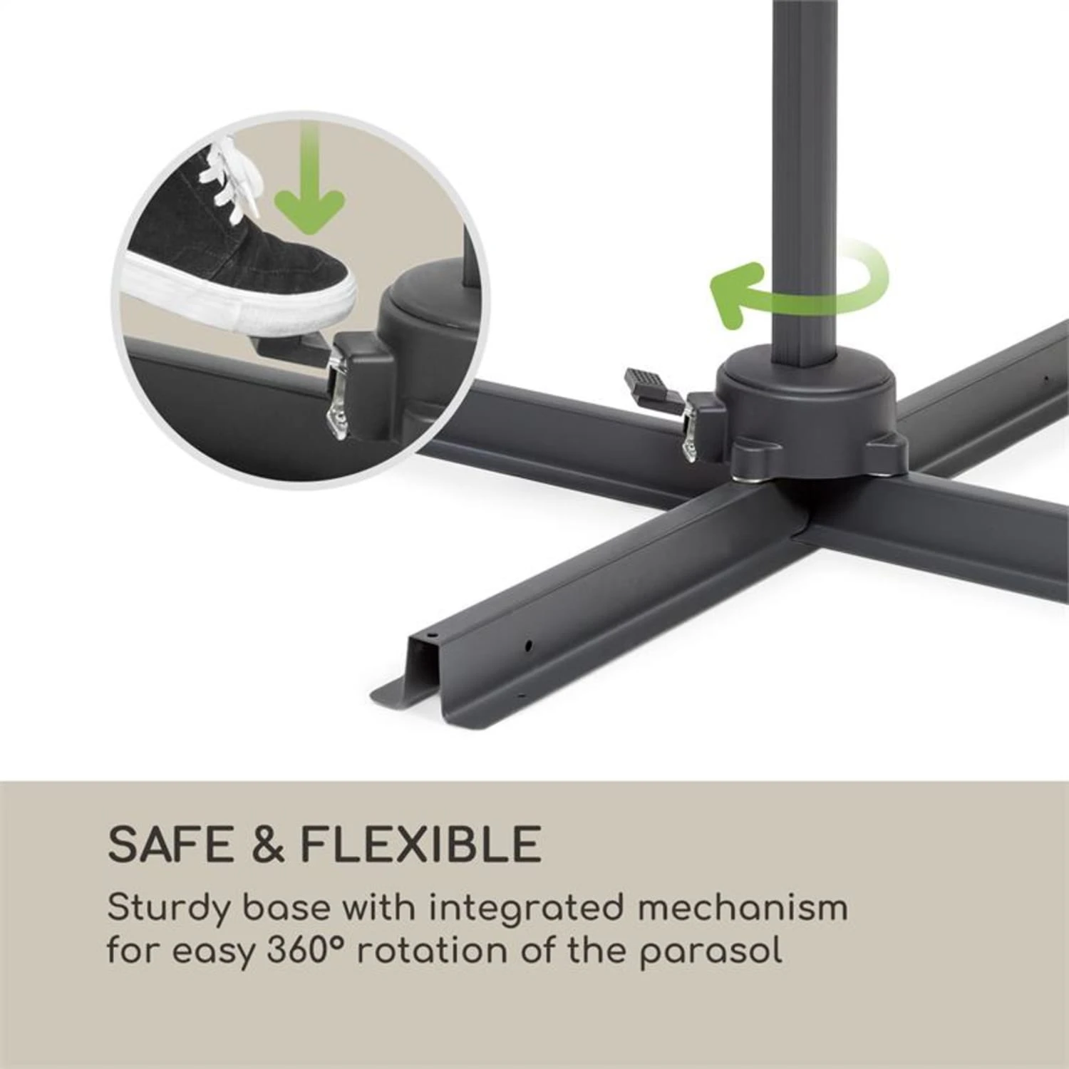 Belo Horizonte Sonnenschirm Sonnenschutz Ø 292cm Polyester wasserabweisend inkl. Standbasis creme Belo Horizonte Sonnenschirm Sonnenschutz Ø 292cm Polyester Wasserabweisend Inkl. Standbasis Creme -Deutschland Klarstein Verkaufs-Shop 10034743 yy 0004 logo blumfeldt Belo Horizonte Sonnenschirm creme