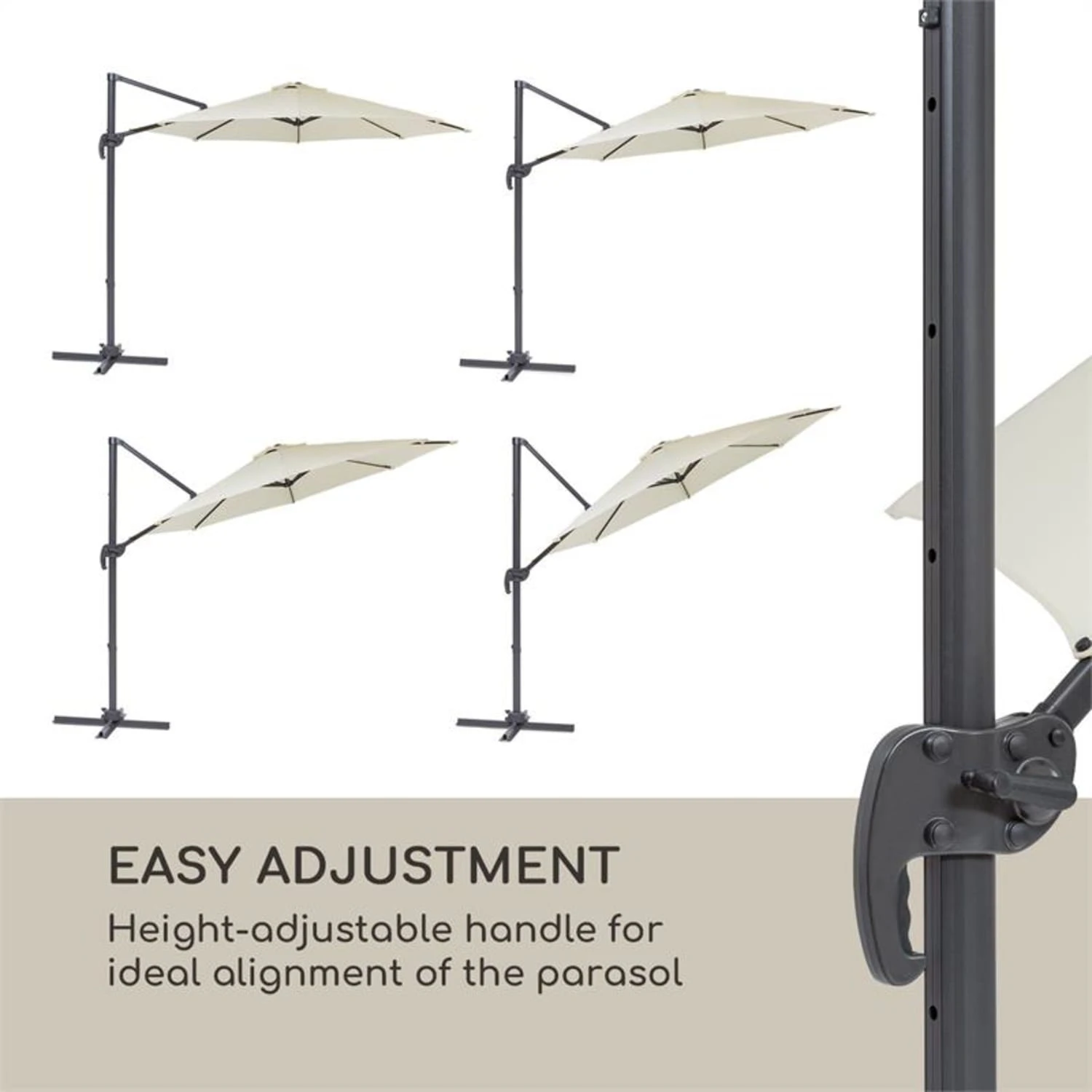 Belo Horizonte Sonnenschirm Sonnenschutz Ø 292cm Polyester wasserabweisend inkl. Standbasis creme Belo Horizonte Sonnenschirm Sonnenschutz Ø 292cm Polyester Wasserabweisend Inkl. Standbasis Creme -Deutschland Klarstein Verkaufs-Shop 10034743 yy 0006 logo blumfeldt Belo Horizonte Sonnenschirm creme