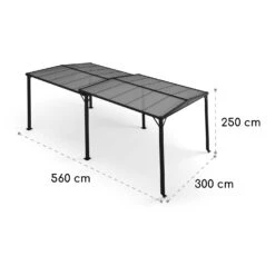 Pantheon Solid Sky Expand Pavillon 3x2,5x3 M Aluminium Polycarbonat -Deutschland Klarstein Verkaufs-Shop 10034750 yy 0007 dimensions