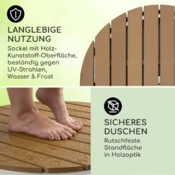 Sumatra Breeze Round Gartendusche WPC Aluminium 70x55cm Rund -Deutschland Klarstein Verkaufs-Shop 10034760 de 0003 usp