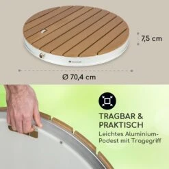 Sumatra Breeze Round Gartendusche WPC Aluminium 70x55cm Rund -Deutschland Klarstein Verkaufs-Shop 10034760 de 0006 usp