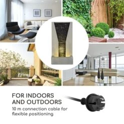 Riverrun Gartenbrunnen Zimmerbrunnen Indoor Outdoor 12W Pumpe LED-Ring -Deutschland Klarstein Verkaufs-Shop 10034777 yy 0004 logo Blumfeldt Riverrun Gartenbrunnen Zimmerbrunnen