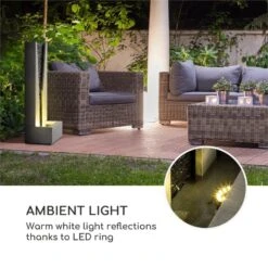 Riverrun Gartenbrunnen Zimmerbrunnen Indoor Outdoor 12W Pumpe LED-Ring -Deutschland Klarstein Verkaufs-Shop 10034777 yy 0006 logo Blumfeldt Riverrun Gartenbrunnen Zimmerbrunnen