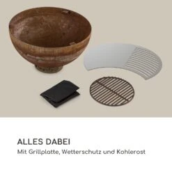 Savage Feuerschale Mit Grill  Ø: 60,5 Cm Stahl Inkl. Wetterschutz Rost -Deutschland Klarstein Verkaufs-Shop 10034800 de 0008 logo