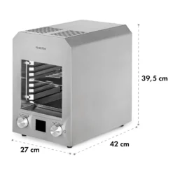 Hannibal Hochtemperaturgrill Indoor 2.200W 850°C Edelstahl Silber -Deutschland Klarstein Verkaufs-Shop 10034803 yy 0009 logo Klarstein Hannibal Hochtemperaturgrill silber