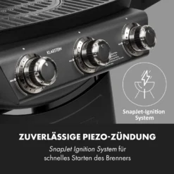 Vanquish Gasgrill 3 Edelstahlbrenner 3 X 3 KW 63,5 X 45 Cm Grillfläche -Deutschland Klarstein Verkaufs-Shop 10034805 de 0007 logo