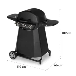 Vanquish Gasgrill 3 Edelstahlbrenner 3 X 3 KW 63,5 X 45 Cm Grillfläche -Deutschland Klarstein Verkaufs-Shop 10034805 yy 0009 logo Klarstein Vanquish Gasgrill schwarz