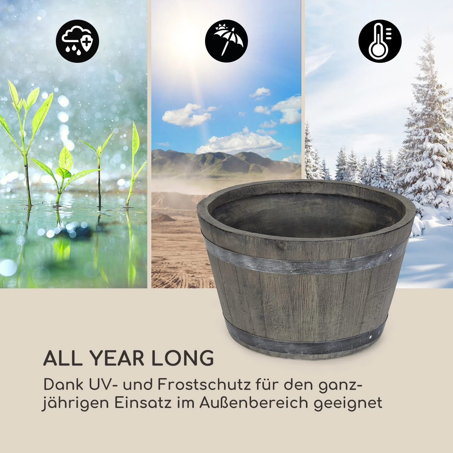 Winegrow Pflanzgefäß 52,5 x 31,5 cm (ØxH) leicht Fibreclay grau Winegrow Pflanzgefäß 52,5 X 31,5 Cm (ØxH) Leicht Fibreclay Grau -Deutschland Klarstein Verkaufs-Shop 10034811 de 0006 logo