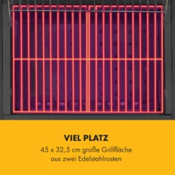 Meat Machine Holzkohlegrill BBQ 45x32,5cm Thermometer Bodenrollen -Deutschland Klarstein Verkaufs-Shop 10034819 de 0003 logo