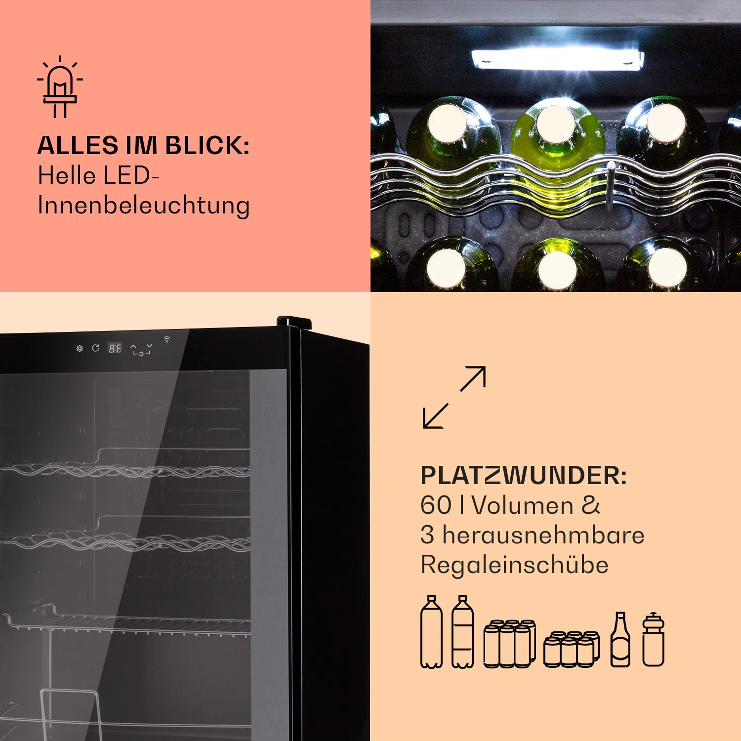 Coachella 60 Kühlschrank 60 Liter WiFi-Funktion Hintergrundbeleuchtung Coachella 60 Kühlschrank 60 Liter WiFi-Funktion Hintergrundbeleuchtung -Deutschland Klarstein Verkaufs-Shop 10034823 de 0004 usp