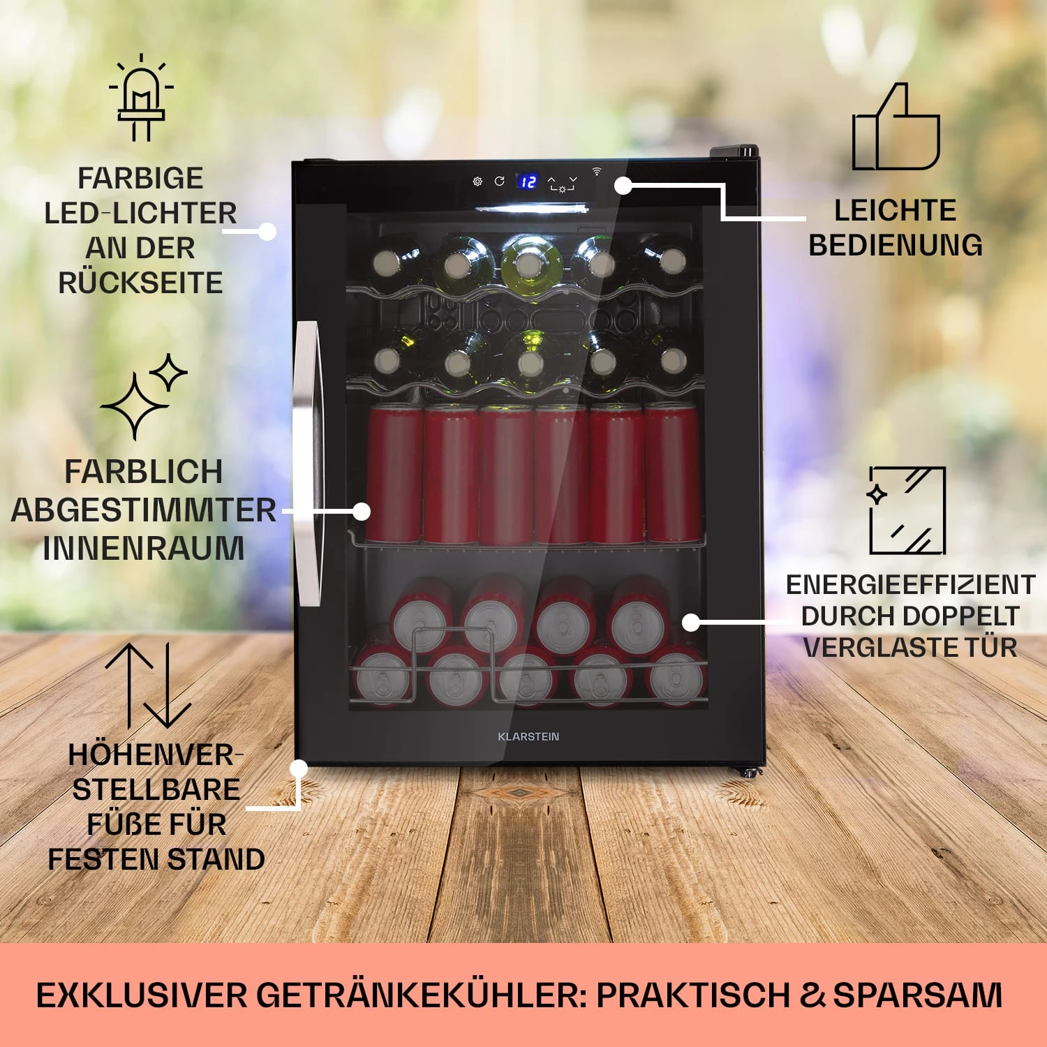 Coachella 60 Kühlschrank 60 Liter WiFi-Funktion Hintergrundbeleuchtung Coachella 60 Kühlschrank 60 Liter WiFi-Funktion Hintergrundbeleuchtung -Deutschland Klarstein Verkaufs-Shop 10034823 de 0005 usp