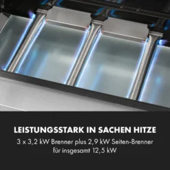 Valkyrie Gasgrill 3x3,2 + 2,9 KW Sichtfenster 54x42 Cm Grill Edelstahl -Deutschland Klarstein Verkaufs-Shop 10034845 de 0005 logo