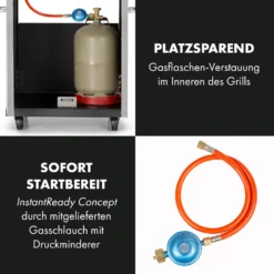 Valkyrie Gasgrill 3x3,2 + 2,9 KW Sichtfenster 54x42 Cm Grill Edelstahl -Deutschland Klarstein Verkaufs-Shop 10034845 de 0007 logo