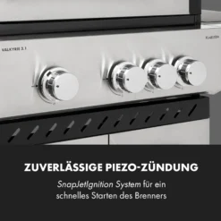 Valkyrie Gasgrill 3x3,2 + 2,9 KW Sichtfenster 54x42 Cm Grill Edelstahl -Deutschland Klarstein Verkaufs-Shop 10034845 de 0009 logo