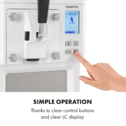 Sweet Sundae Eiscrememaschine Kompressor 1,5l Edelstahl Weiß -Deutschland Klarstein Verkaufs-Shop 10034912 uk 0007 logo Klarstein Sahnehaeubchen Eiscrememaschine weiss