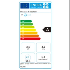 Iceblock Klimaanlage 3-in-1 12.000 BTU/3,5 KW 400 M³/h Max. -Deutschland Klarstein Verkaufs-Shop 10034924 energy label