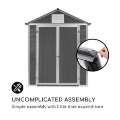 Schatzkammer Gartenschuppen UV-Schutz PVC Schloss Seitenfenster Grau -Deutschland Klarstein Verkaufs-Shop 10034925 uk 0008 logo blumfeldt Schatzkammer Gartenschuppen blau