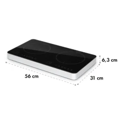 Cookio Kochfeld Induktion Freistehend 3500 W Bis 240 °C Glaskeramik -Deutschland Klarstein Verkaufs-Shop 10034949 yy 0009 logo Klarstein Cookio Doppel Induktionskochfeld schwarz