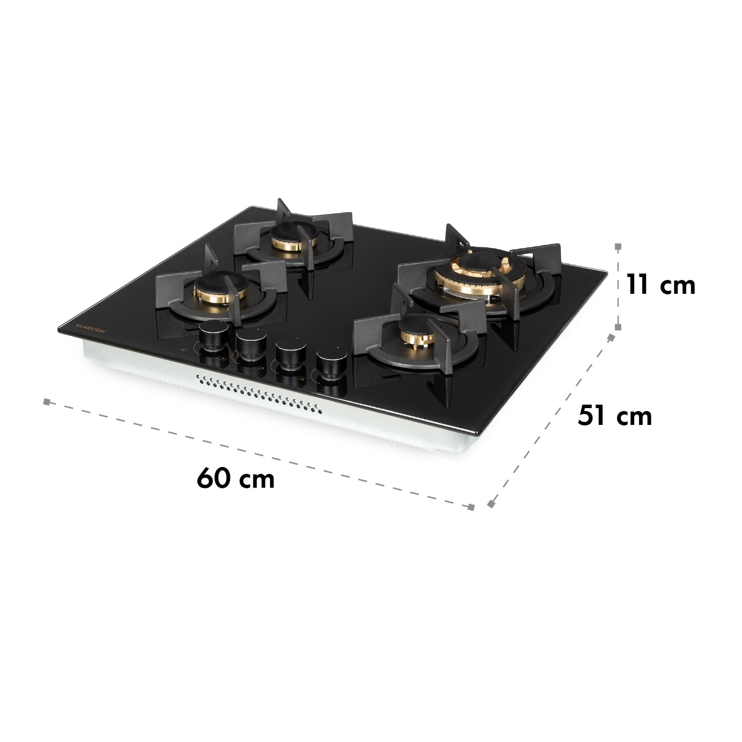 Goldflame 4 Gaskochfeld 4-flammig Messing-Brenner Glaskeramik schwarz Goldflame 4 Gaskochfeld 4-flammig Messing-Brenner Glaskeramik Schwarz -Deutschland Klarstein Verkaufs-Shop 10034972 yy 0010 logo Klarstein Goldflame 4 Gaskochfeld 4 flammig
