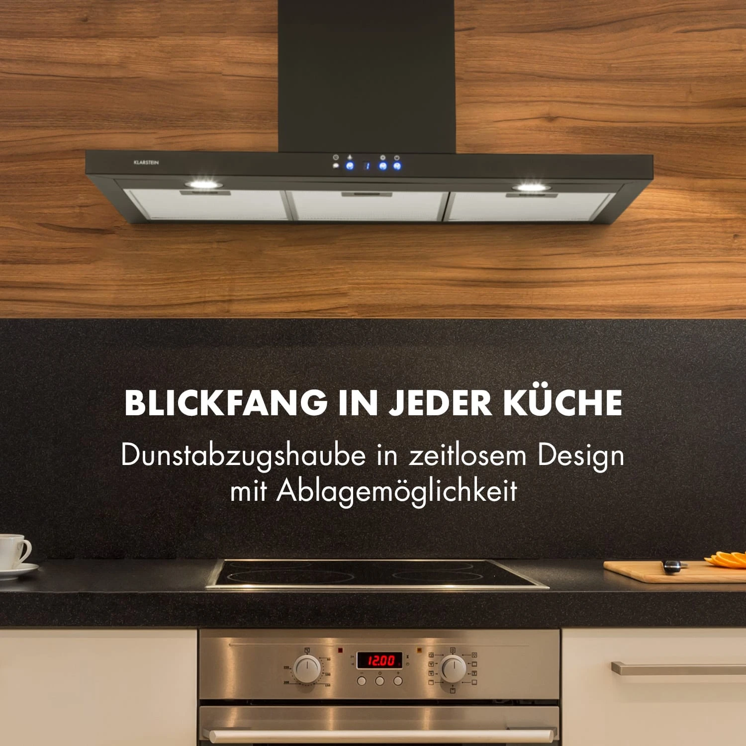 Limelight Dunstabzugshaube 90cm Wandhaube 600m³/h schwarz Limelight Dunstabzugshaube 90cm Wandhaube 600m³/h Schwarz -Deutschland Klarstein Verkaufs-Shop 10034978 de 0002 logo