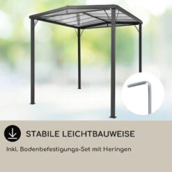 Pantheon Solid Sky Flat Pergola Vordach 3x3m Polycarbonat -Deutschland Klarstein Verkaufs-Shop 10034984 de 0004 usp
