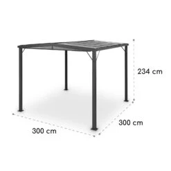 Pantheon Solid Sky Flat Pergola Vordach 3x3m Polycarbonat -Deutschland Klarstein Verkaufs-Shop 10034984 yy 0006 dimensions