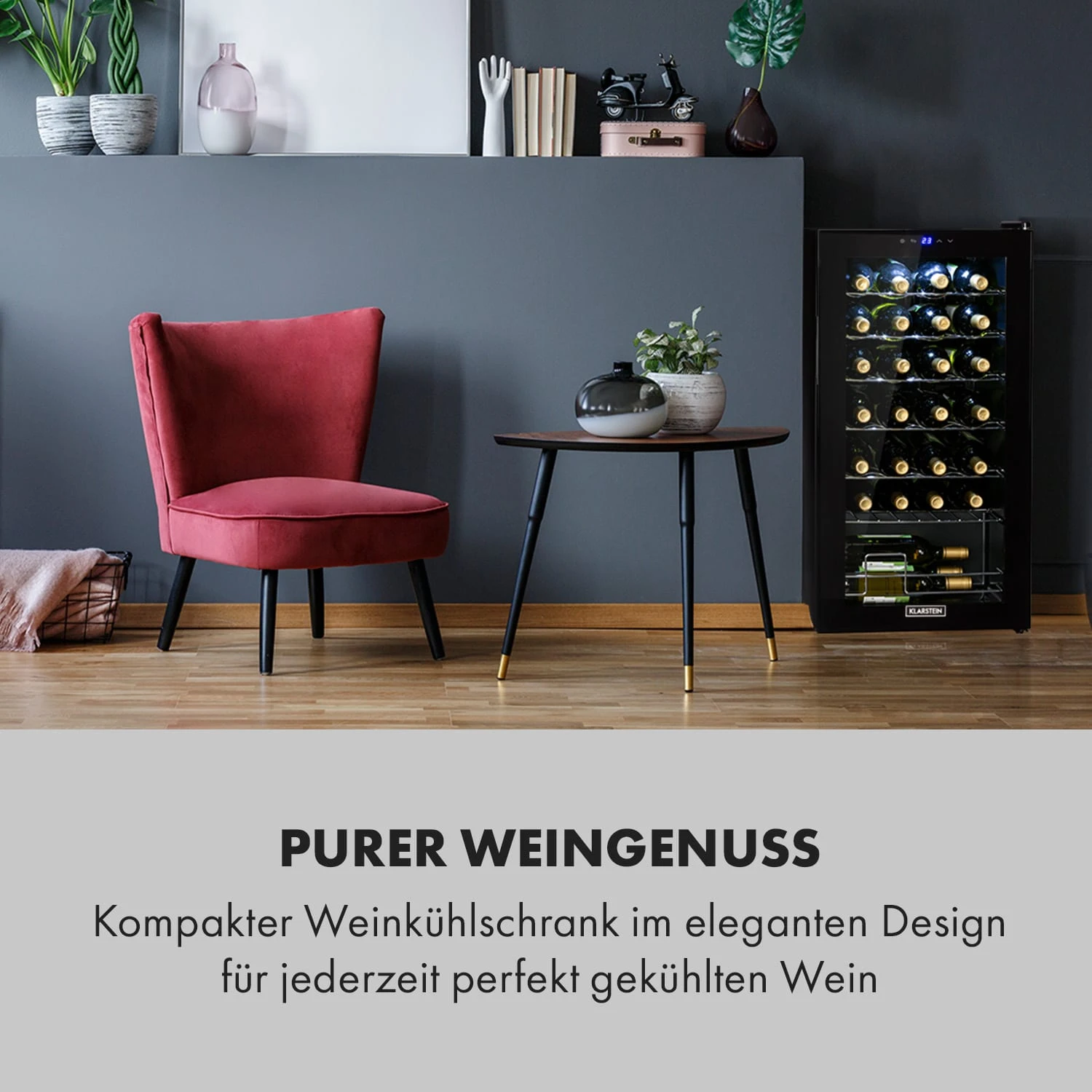 Shiraz 28 Uno Weinkühlschrank 74l 28Fl Touch-Bedienfeld 5-18°C Shiraz 28 Uno Weinkühlschrank 74l 28Fl Touch-Bedienfeld 5-18°C -Deutschland Klarstein Verkaufs-Shop 10035029 de 0002 logo