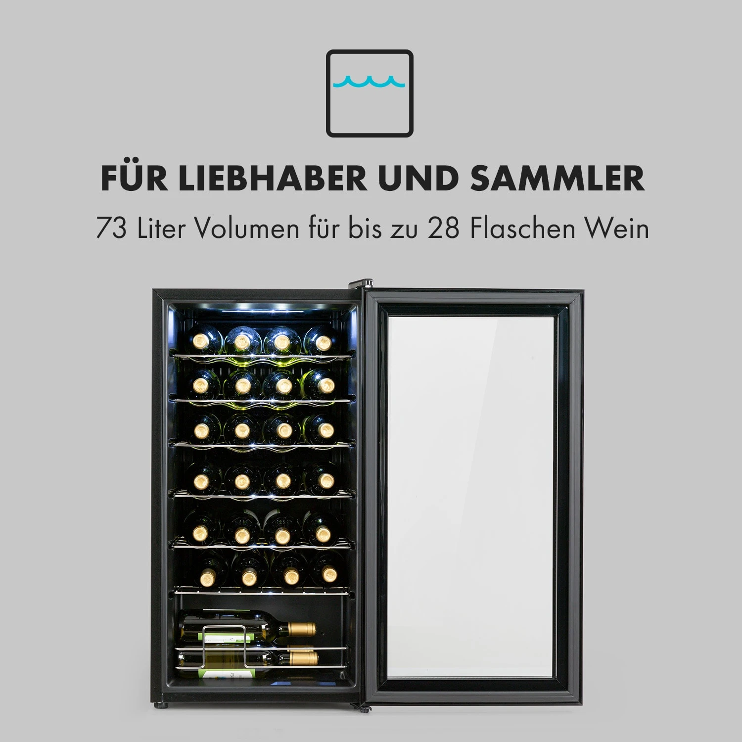 Shiraz 28 Uno Weinkühlschrank 74l 28Fl Touch-Bedienfeld 5-18°C Shiraz 28 Uno Weinkühlschrank 74l 28Fl Touch-Bedienfeld 5-18°C -Deutschland Klarstein Verkaufs-Shop 10035029 de 0003 logo