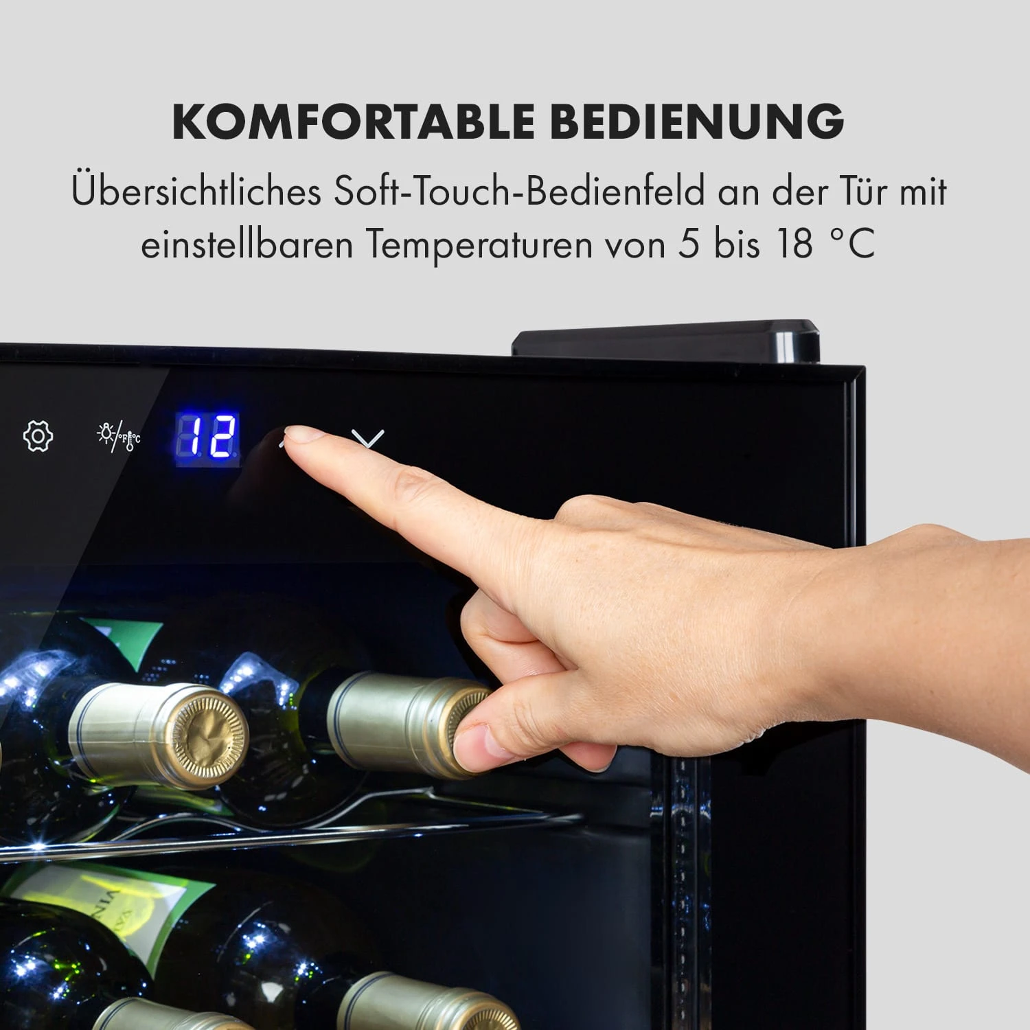 Shiraz 28 Uno Weinkühlschrank 74l 28Fl Touch-Bedienfeld 5-18°C Shiraz 28 Uno Weinkühlschrank 74l 28Fl Touch-Bedienfeld 5-18°C -Deutschland Klarstein Verkaufs-Shop 10035029 de 0004 logo