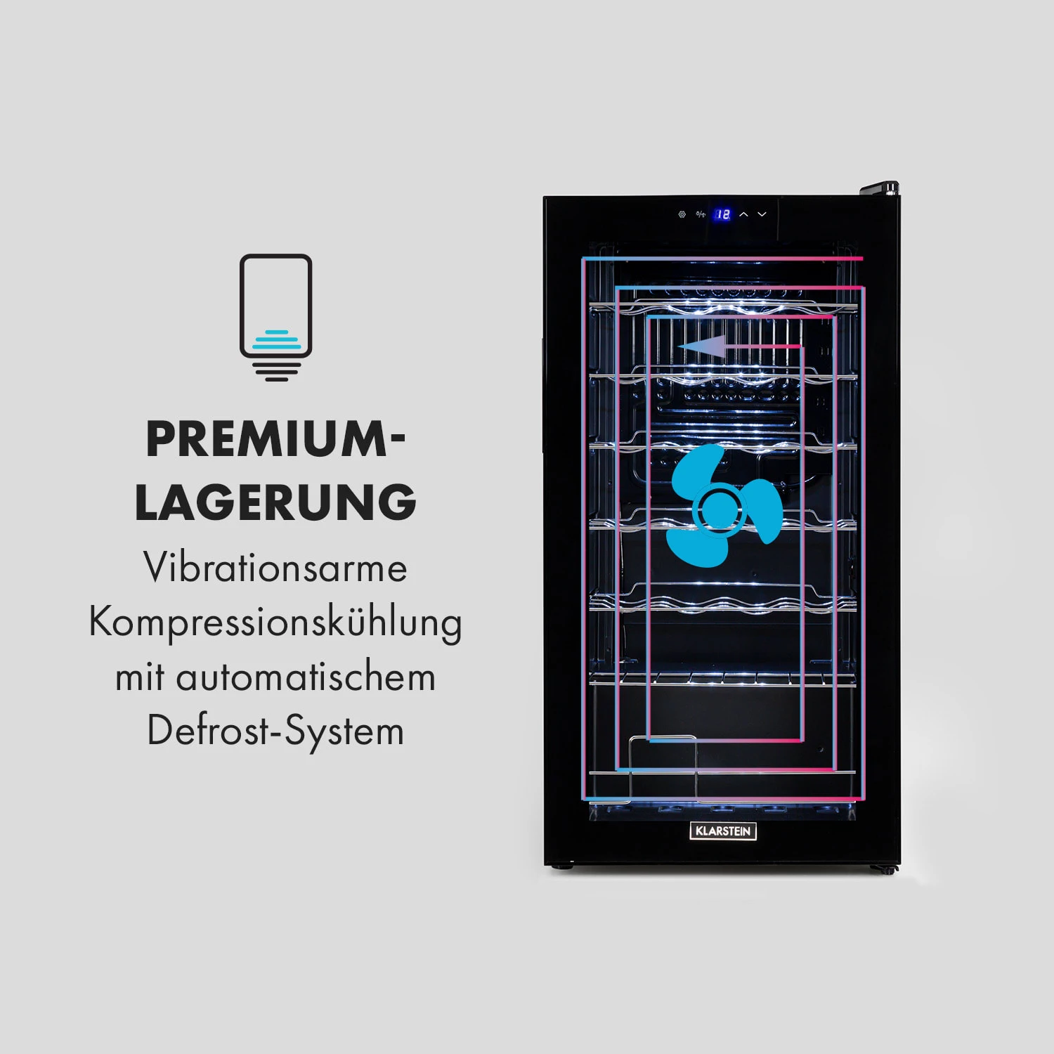 Shiraz 28 Uno Weinkühlschrank 74l 28Fl Touch-Bedienfeld 5-18°C Shiraz 28 Uno Weinkühlschrank 74l 28Fl Touch-Bedienfeld 5-18°C -Deutschland Klarstein Verkaufs-Shop 10035029 de 0005 logo