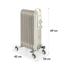 Thermaxx Retroheat Ölradiator 2000W Bodenrollen -Deutschland Klarstein Verkaufs-Shop 10035080 yy 0008 logo Klarstein ThermaxxRetroheat oelradiator 2000W taupe